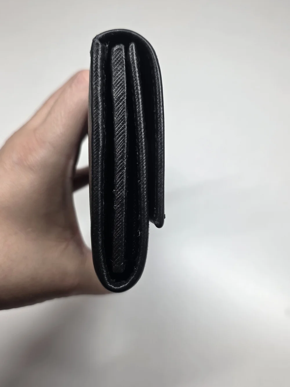 Black Ferragamo Leather Gancini Clutch with Silver Logo Hardware